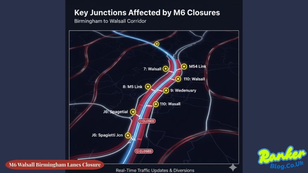 M6 Walsall Birmingham Lanes Closure
